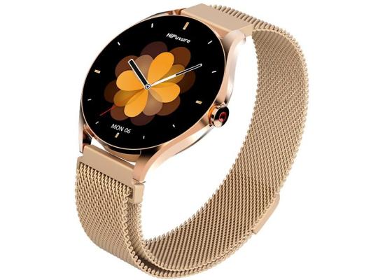 HiFuture Aura 2 Woman Bluetooth 5.3 Smart Watch, 1.32" Amoled display, IP68 Waterproof, 270mAh battery, provides up to 7 days, over 100 sports modes, Heart rate & Sleep Monitoring - Rose Gold